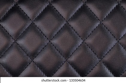 Black Quilted Leather Background