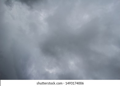 The Black Rain Clouds In The Sky Are The Rain Clouds Of The Tropical Storm Coming Into Thailand After The Department Of Weather Warned About The Coming Summer Storm And Watch For The Floods.