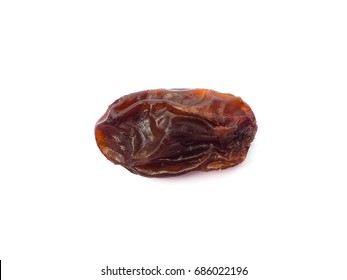 Black Raisin Single Isolated On White Background