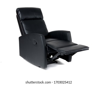 Black Reclining Chair Isolated On White Background