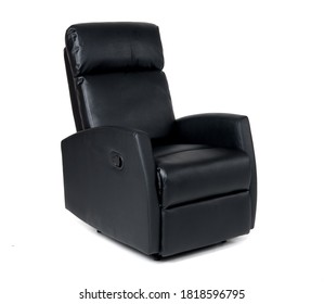 Black Reclining Chair Isolated On White Background