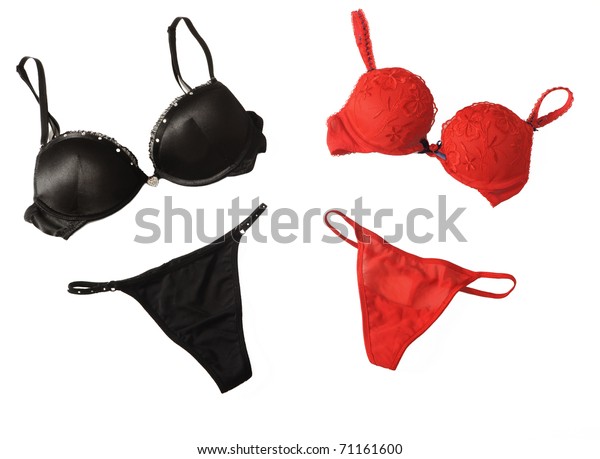 black and red bra and panty set