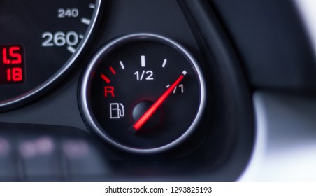 Black Red Car Dashboard Fuel Indicator