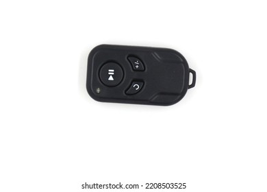 Black Remote Control On White Background. Wireless Remote Control Concept.