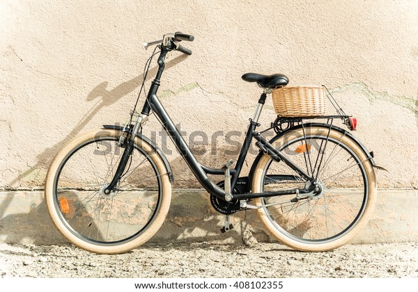 old fashioned bicycle with basket