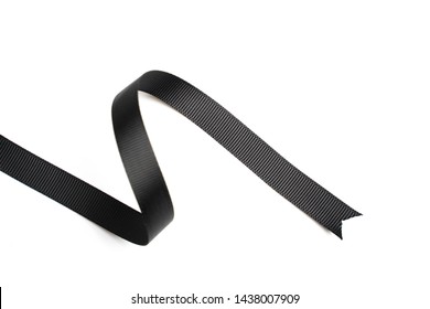 Black Ribbon Border Isolated On White Background