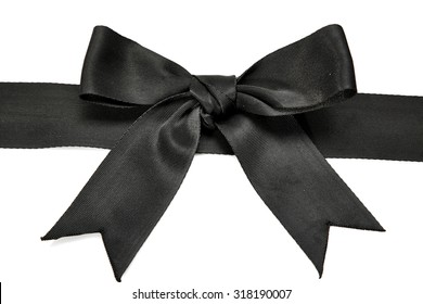 Black Ribbon Bow Isolated On White Stock Photo 318190007 | Shutterstock