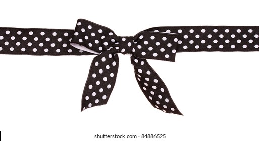 Black Ribbon With Dots Isolated On White