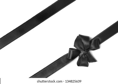 Black ribbon isolated on white background