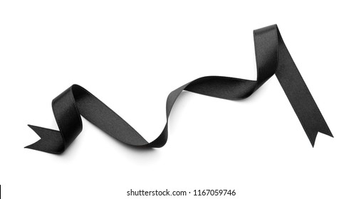 Black Ribbon On White Background