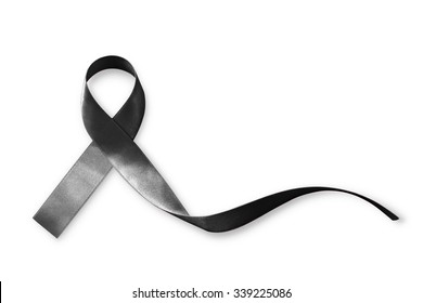 Black Ribbon Symbol Raising Public Awareness On Melanoma And Skin Cancer Prevention And Mourning For The Death Loss