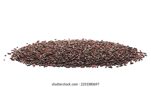 Black rice uncooked isolated on white background, side view - Shutterstock ID 2253380697