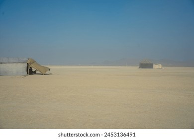 Black Rock City Nevada - Tent Camping Open Desert Playa at Burning Man - Powered by Shutterstock