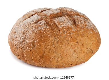Black  Round Bread Isolated On A White Background