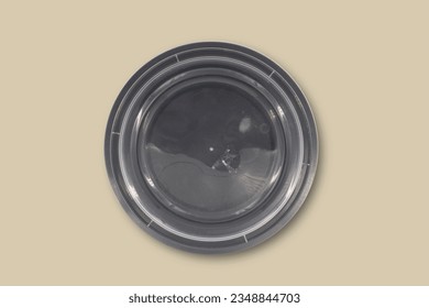 A black rounded food tray Food Packaging Tray With Clear Plastic Cover mockup