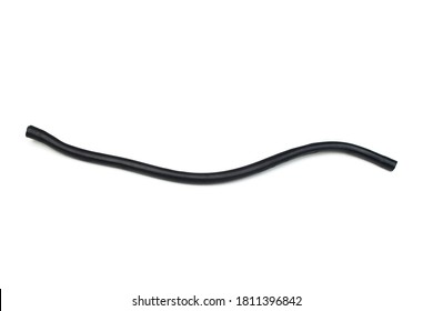 Black Rubber Fuel Hose Isolated On White Background.