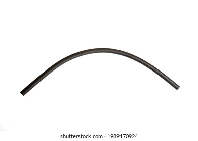 Black Rubber Fuel Hose Isolated On White Background.