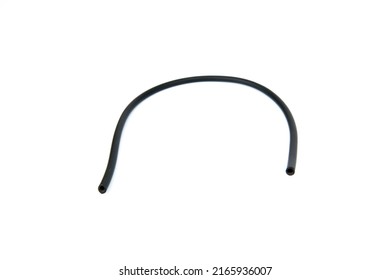 Black Rubber Fuel Hose Isolated On White Background.