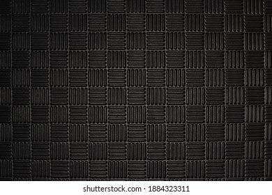 Black Rubber Mat, Background, Texture Close-up