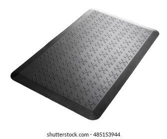 Black Rubber Mat On White Background