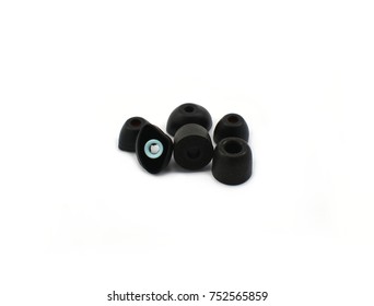 Black Rubber Stopper On White Background.