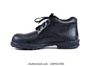 Black Safety Shoes White Background