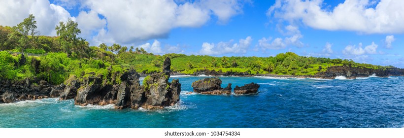 Black Sand Beach On The Hana Road, Maui, Hawaii, USA