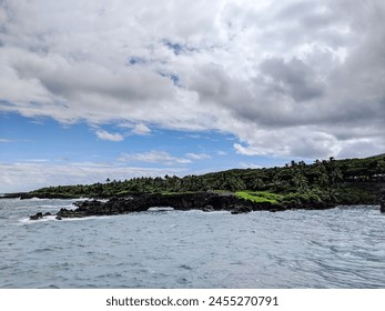 Black Sand Beach in Waianapanapa State Park Maui Hawaii  - Powered by Shutterstock