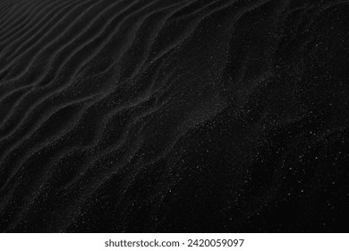 Black Sand Picture Texture sand sparking like galaxy, and black clouds Foto Stock