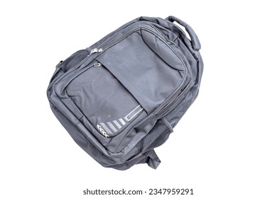 Black school bag isolated on a white background. Back to school concept.