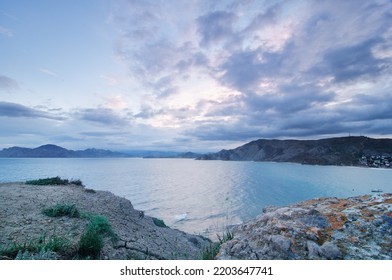 Black Sea Bay With Rock Shore, Ukraine.