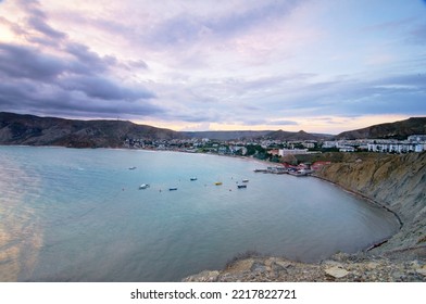 Black Sea Bay With Rock Shore, Ukraine.