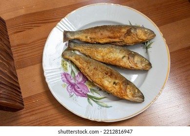 Black Sea Bluefish Fried In A Plate