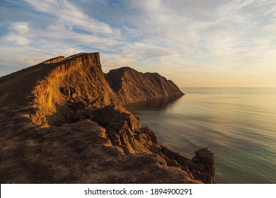 The Black Sea In Crimea. Beautiful Sunset.