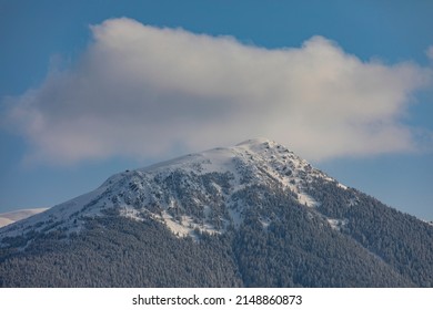 Black Sea Mountains In The Snow, Winter Season Caykara, Trabzon Turkey