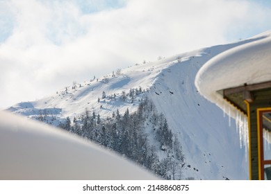 Black Sea Mountains In The Snow, Winter Season Caykara, Trabzon Turkey