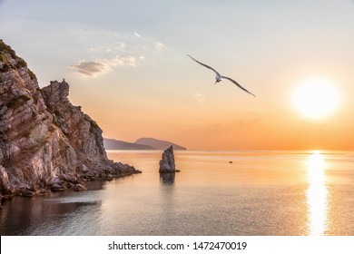 Black sea scenery near the Swallow nest in Crimea, Ukraine - Powered by Shutterstock