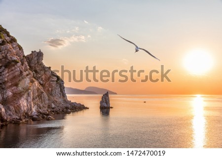 Black sea scenery near the Swallow nest in Crimea, Ukraine