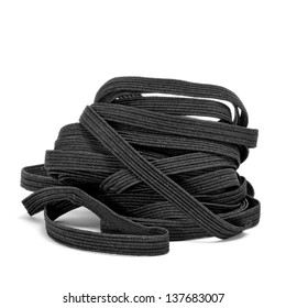 Black Sewing Elastic Band On A White Background