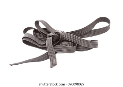 Black Sewing Elastic Band On A White Background
