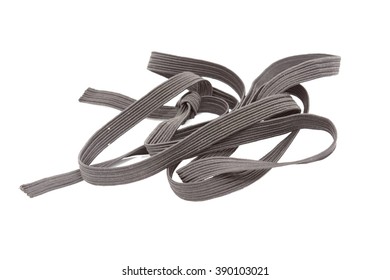 Black Sewing Elastic Band On A White Background
