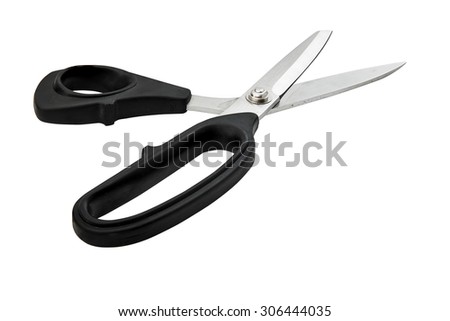 Black shears on a white background.isolated