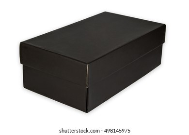 Black Shoe Box Isolated On White Background