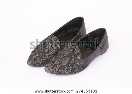 black shoe on white background