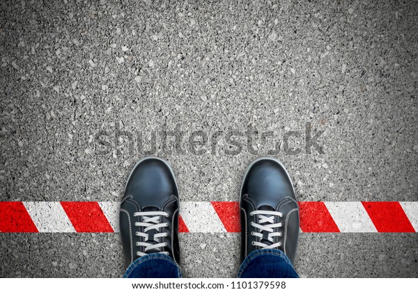 black shoes with white line