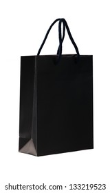 Black Shopping Bag On White.