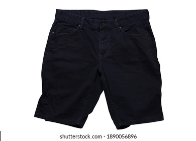 Black Shorts On White Background Front View