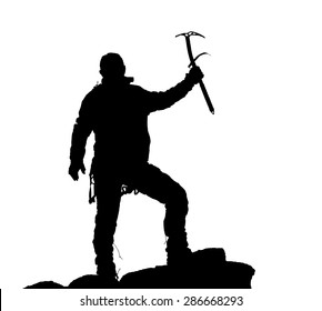 Black Silhouette Climber Ice Axe Hand Stock Photo 286668293 | Shutterstock