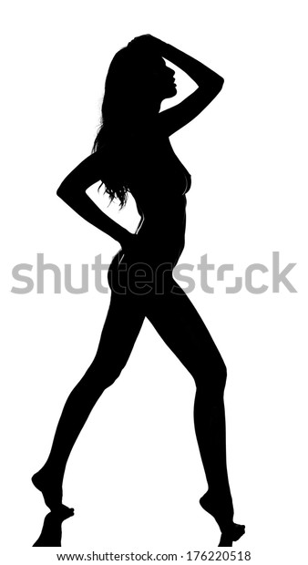 Silueta Negra De Una Mujer Desnuda Foto De Stock Shutterstock