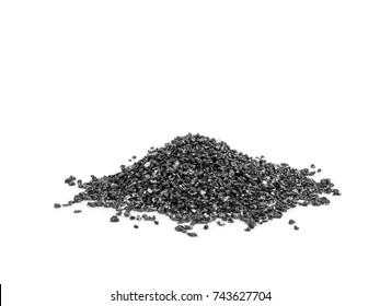 Black Silicon Carbide, Grit Abrasives Powder For Industry Use, On White Background